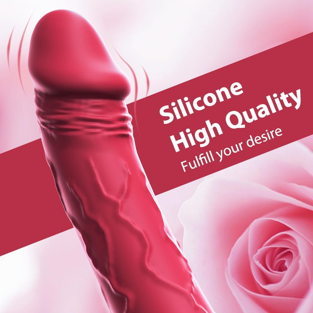 7.6 Inch Realistic Dildo Vibrator for Women,10 Powerful Vibration Modes for Clitoral and G-Spot Stimulation, Waterproof Rose Adult Sex Toys for Women and Couples