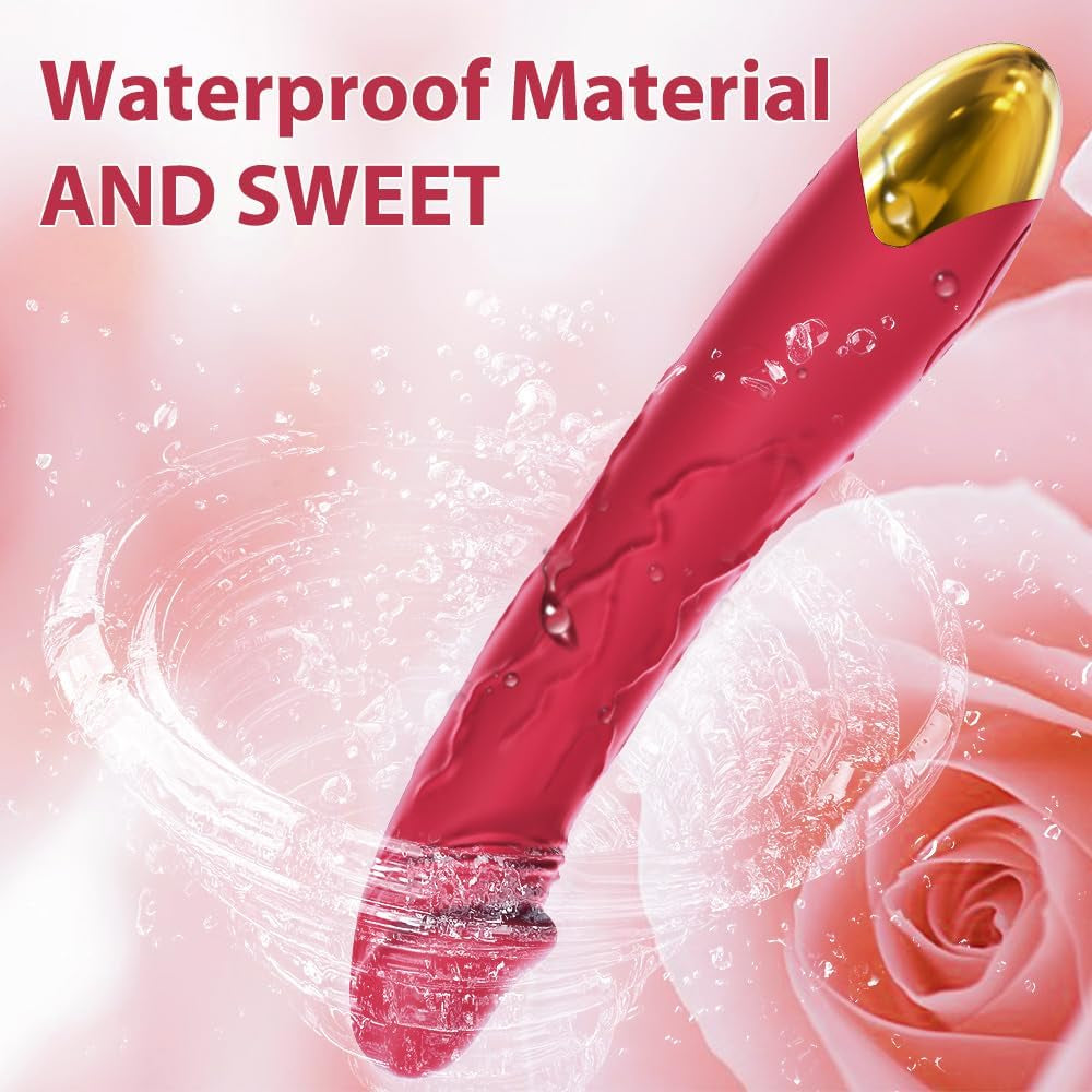 7.6 Inch Realistic Dildo Vibrator for Women,10 Powerful Vibration Modes for Clitoral and G-Spot Stimulation, Waterproof Rose Adult Sex Toys for Women and Couples