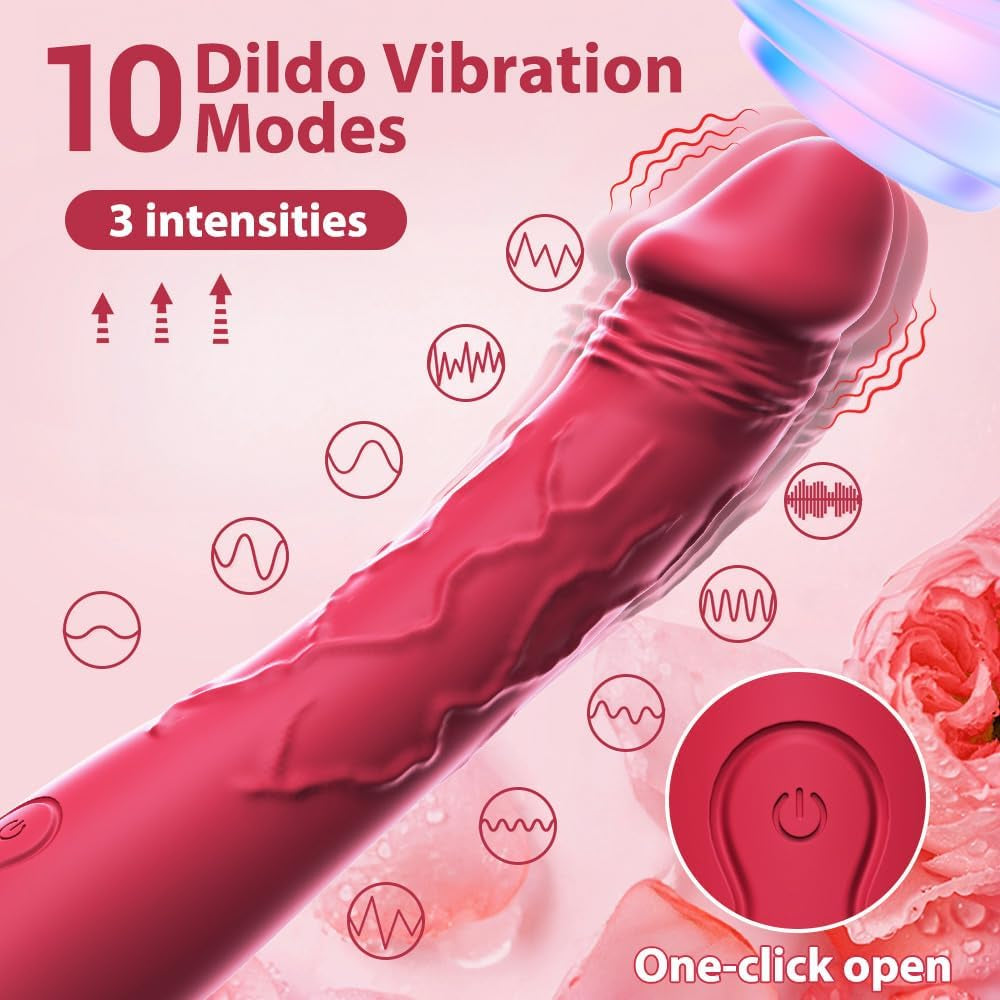 7.6 Inch Realistic Dildo Vibrator for Women,10 Powerful Vibration Modes for Clitoral and G-Spot Stimulation, Waterproof Rose Adult Sex Toys for Women and Couples
