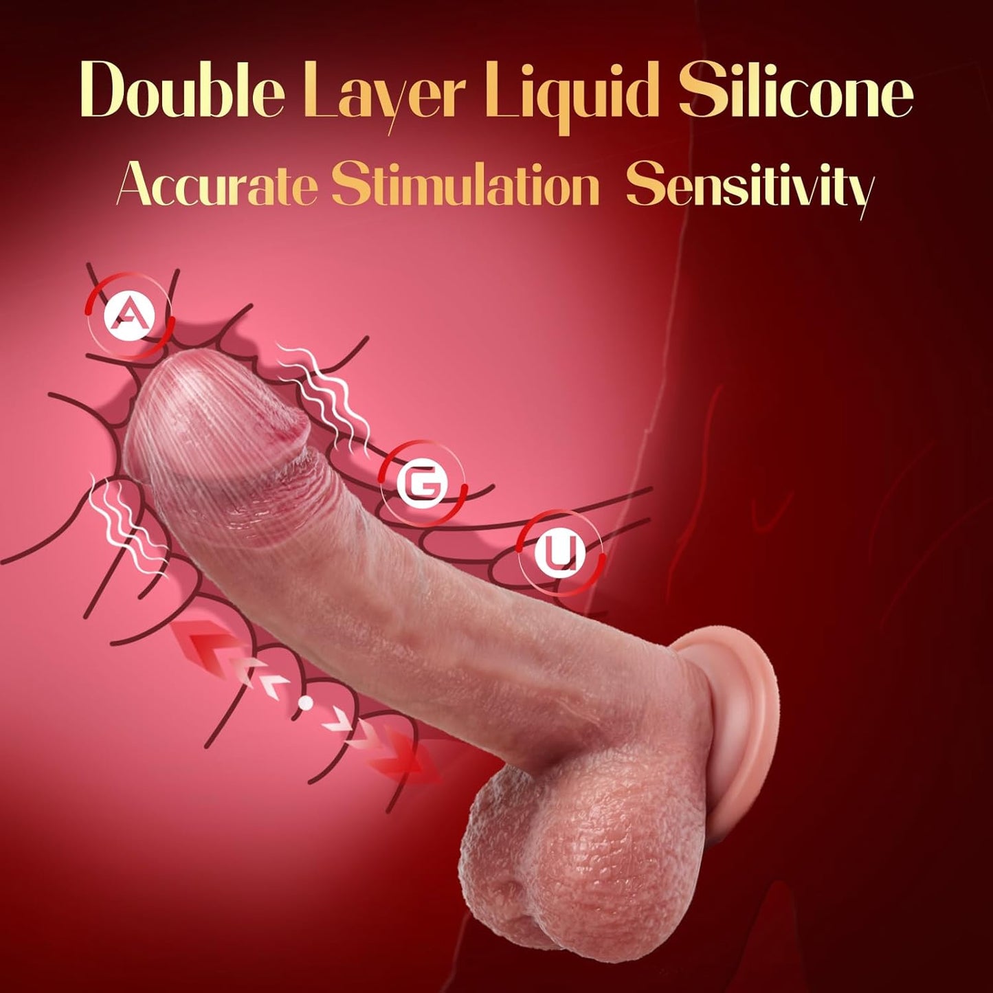 Sex Toys Thrusting Dildo Vibrator, 3 Pulsation Thrusting & 5 Vibration Mode 8.5 Inch Realistic Dildo Penis for Clitoral G Spot Anal Stimulate Liquid Silicone Suction Cup Adult Sex Toy S&M Whips