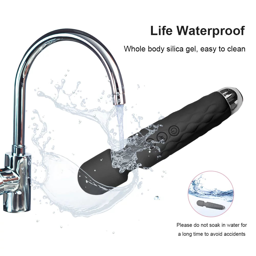 Personal Massager Wand Massager Powerful Quiet Vibration with 8 Speeds 20 Vibrating Patterns, Sex Toys Vibrator for Women