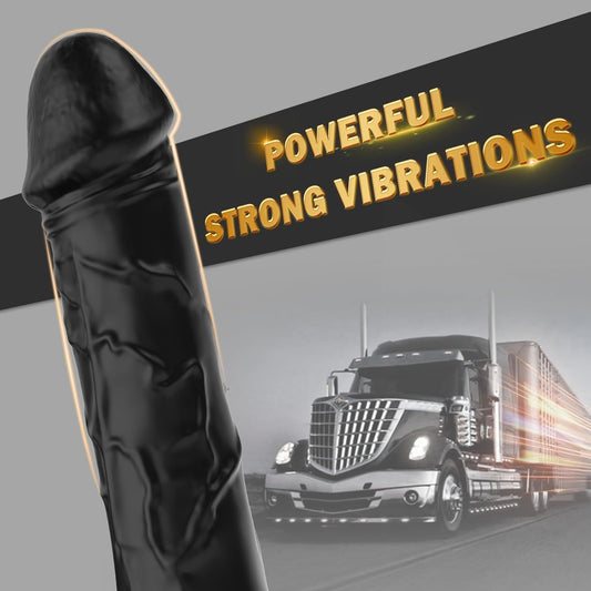 G Spot Dildo Vibrator - Adult Female Sex Toys with 10 Vibrations, Realistic Silicone Dildos Finger Vibrators for Multiple Stimulation, Clitoris Stimulator for Solo and Couples Pleasure(Black)