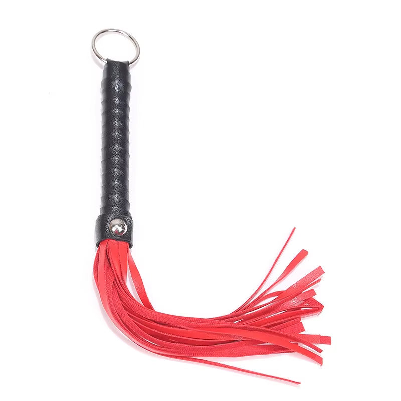 Pu Leather Pimp Whip Racing Riding Crop Party Flogger Hand Cuffs Queen Black Horse Riding Whip High Quality