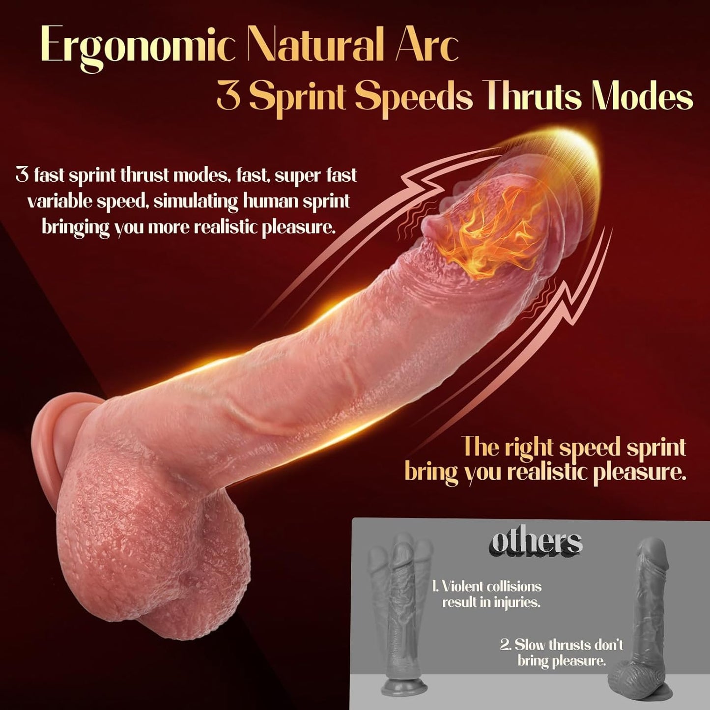 Sex Toys Thrusting Dildo Vibrator, 3 Pulsation Thrusting & 5 Vibration Mode 8.5 Inch Realistic Dildo Penis for Clitoral G Spot Anal Stimulate Liquid Silicone Suction Cup Adult Sex Toy S&M Whips