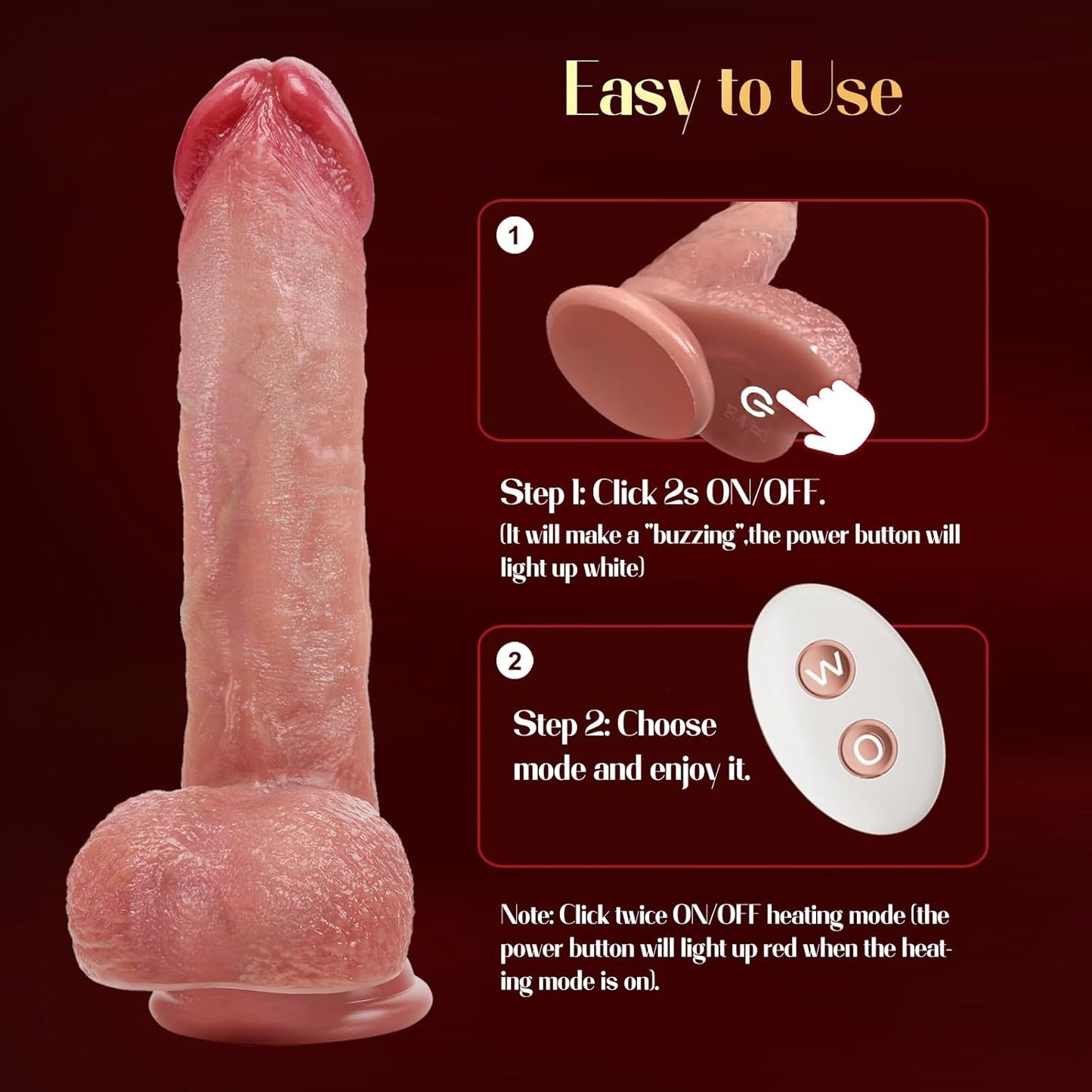 Sex Toys Thrusting Dildo Vibrator, 3 Pulsation Thrusting & 5 Vibration Mode 8.5 Inch Realistic Dildo Penis for Clitoral G Spot Anal Stimulate Liquid Silicone Suction Cup Adult Sex Toy S&M Whips