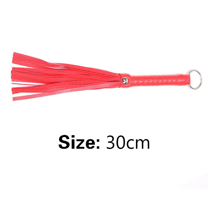 Pu Leather Pimp Whip Racing Riding Crop Party Flogger Hand Cuffs Queen Black Horse Riding Whip High Quality