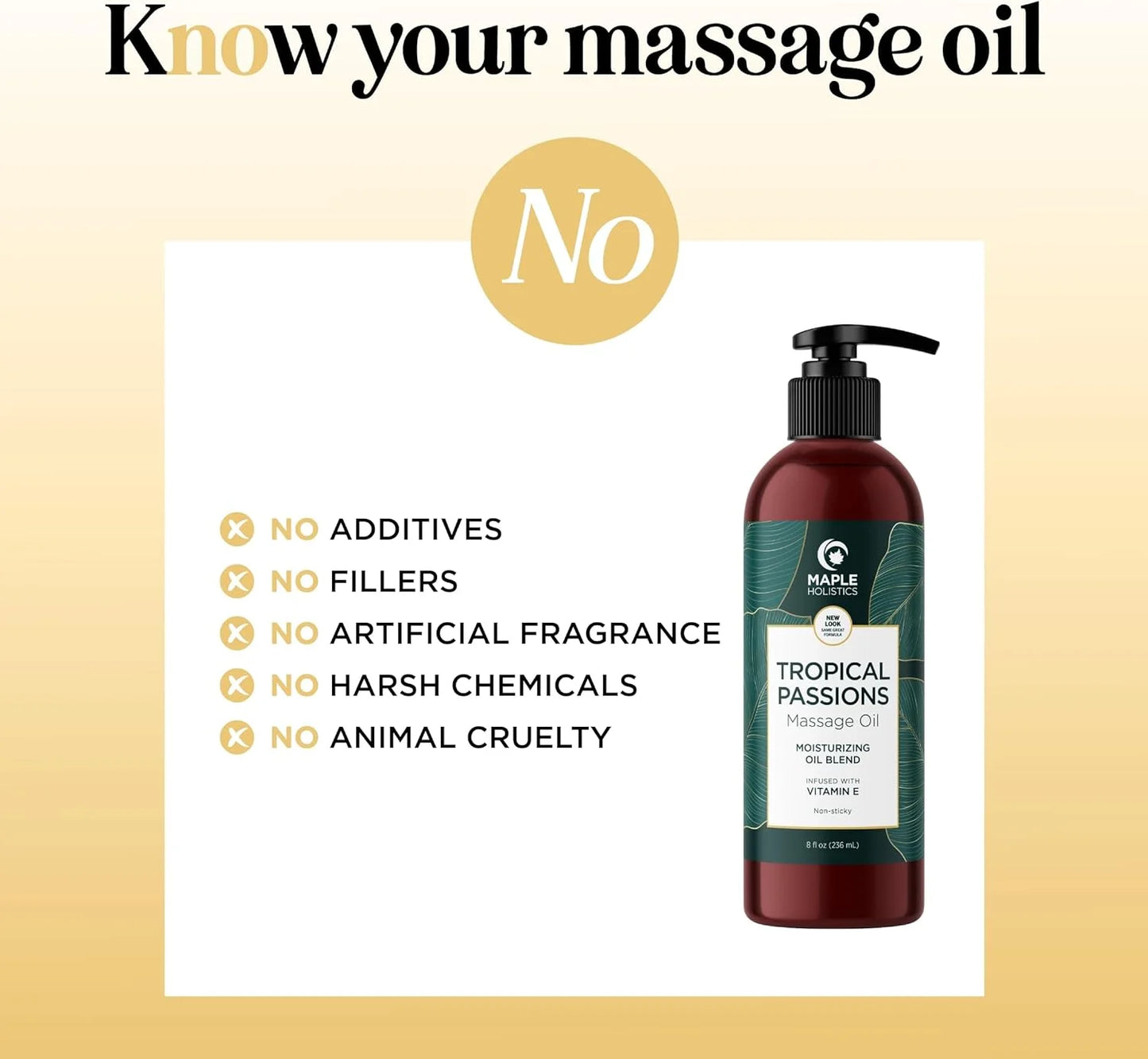 Tropical Sensual Massage Oil for Couples - Complete Relaxation Full Body Massage Oil for Date Night with Smooth Gliding Coconut and Sweet Almond Oil with Mango Scent - Non GMO Gluten Free and Vegan