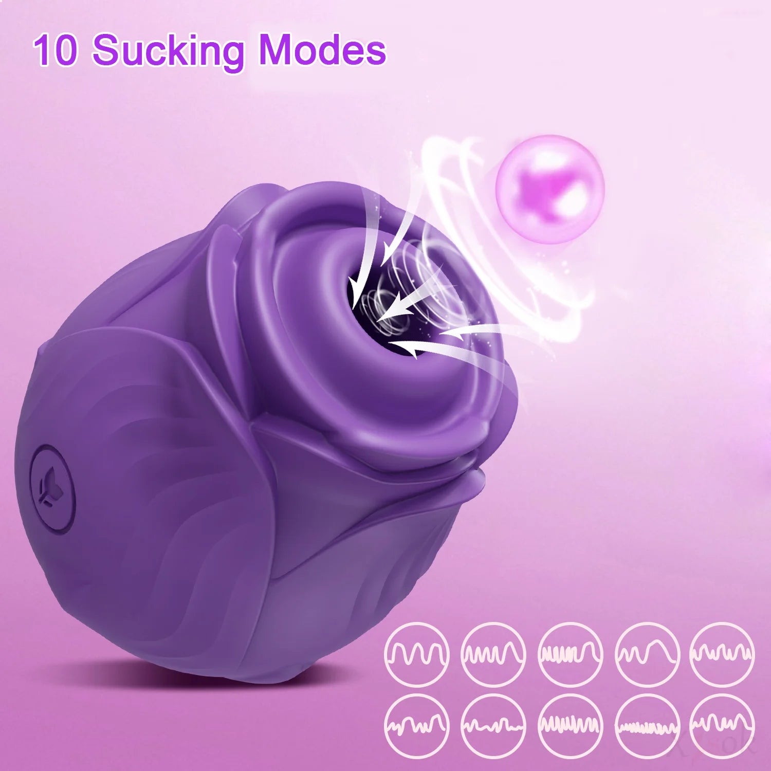 Rose Vibrator for Women,Rose Toy Sucking Vibrator Adult Sex Toys for Women Couples,Purple