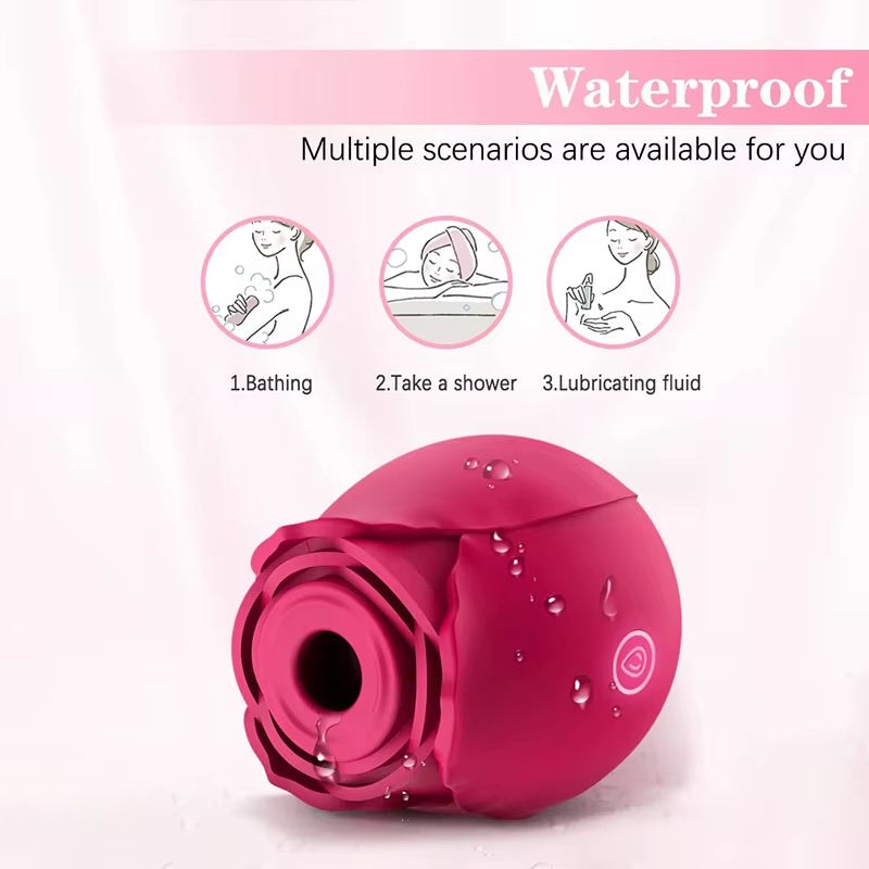 Powerful Sucking Rose Vibrator Toy for Women Vacuum Stimulator Oral Nipple Clit Sucker Female Sex Toys Goods for Female Adults