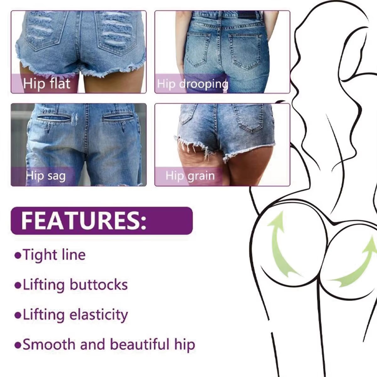 Hip Lift up Buttock Enhancement Oil Essence Essential Oils Cream Ass Lifting up Sexy Lady Hip Lift up Butt Buttock Enhance