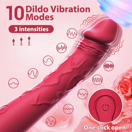 7.6 Inch Realistic Dildo Vibrator for Women，10 Powerful Vibration Modes for Clitoral and G-Spot Stimulation, Waterproof Rose Adult Sex Toys for Women and Couples