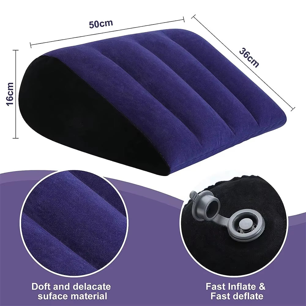 Sex Toys Adult Toy Pillow Position Cushion Triangle Inflatable Ramp Furniture Couples Toy Positioning for Deeper Position Suppor