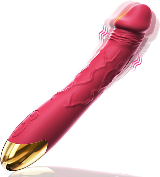 7.6 Inch Realistic Dildo Vibrator for Women，10 Powerful Vibration Modes for Clitoral and G-Spot Stimulation, Waterproof Rose Adult Sex Toys for Women and Couples