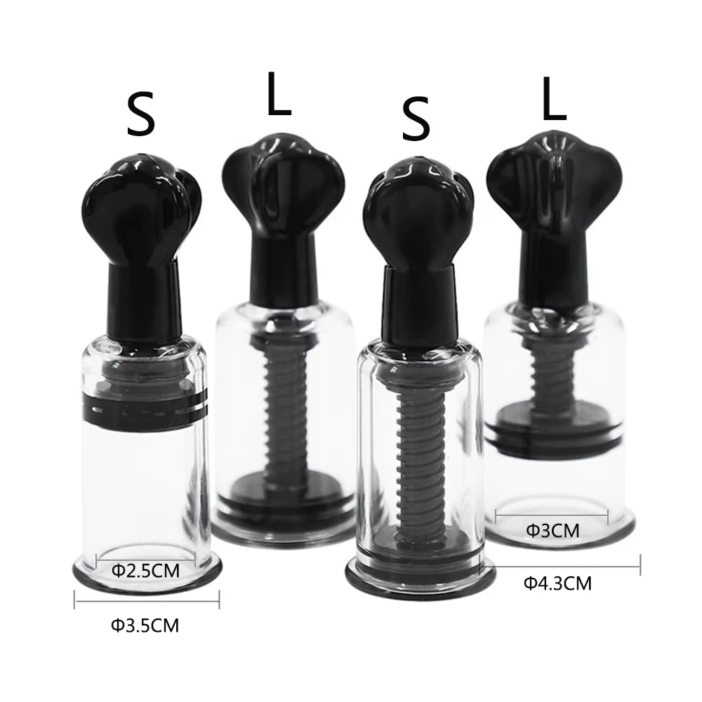 Breast Nipple Sucker of 4 Sizes Sexy Breast Massage Clip Enhancement Vacuum Pump Sucker Breast Enlarger Vibrating Sex Adults Toy