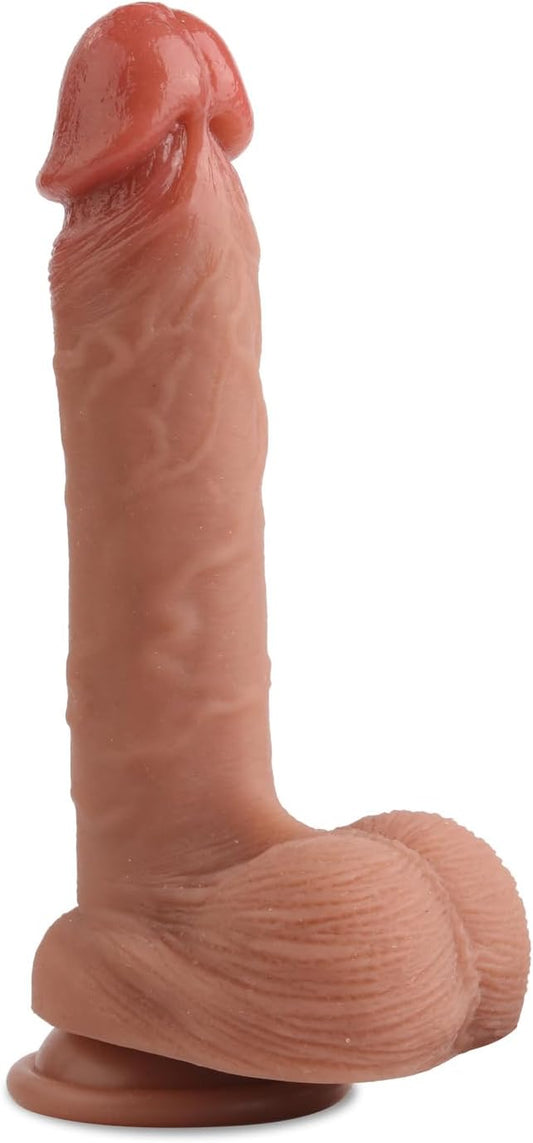 Realistic Dildo for Beginners Lifelike Huge Silicone Dildo, with Strong Suction Cup for Hands-Free Play, Realistic Penis for G-Spot Stimulation Dildos Anal Sex Toys for Women and Couple 7.7 "