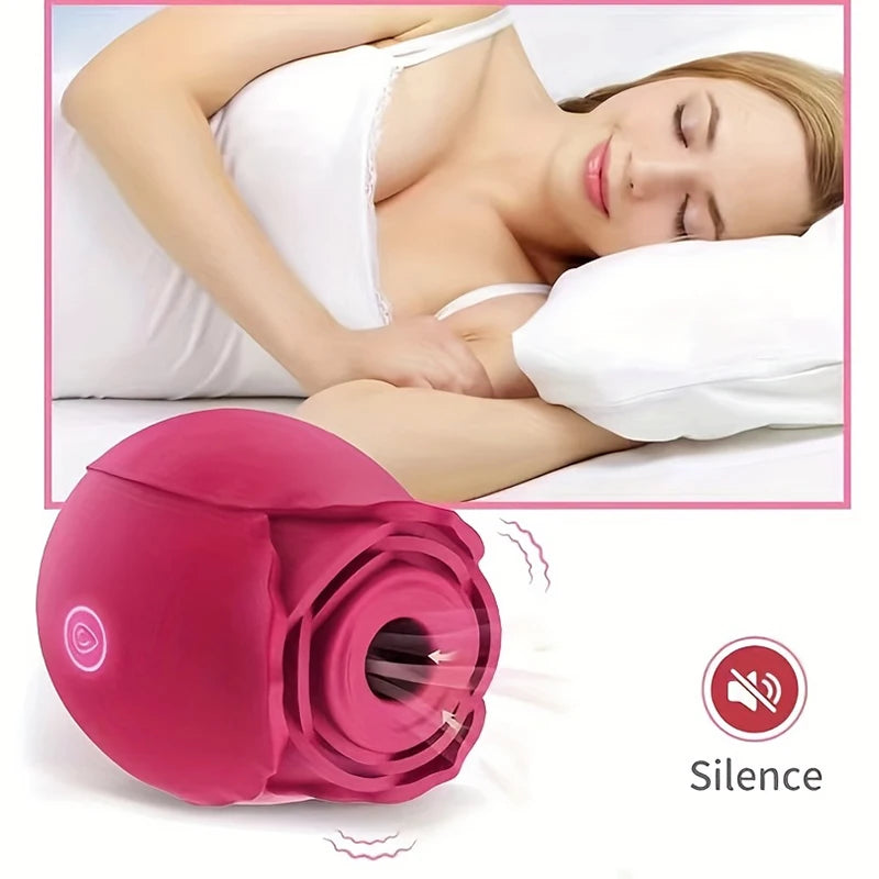 Powerful Sucking-Rose Vibrator Toy for Women Vacuum Stimulator Oral Nipple Clit Sucker Female Sex Toys Goods for Female Adults