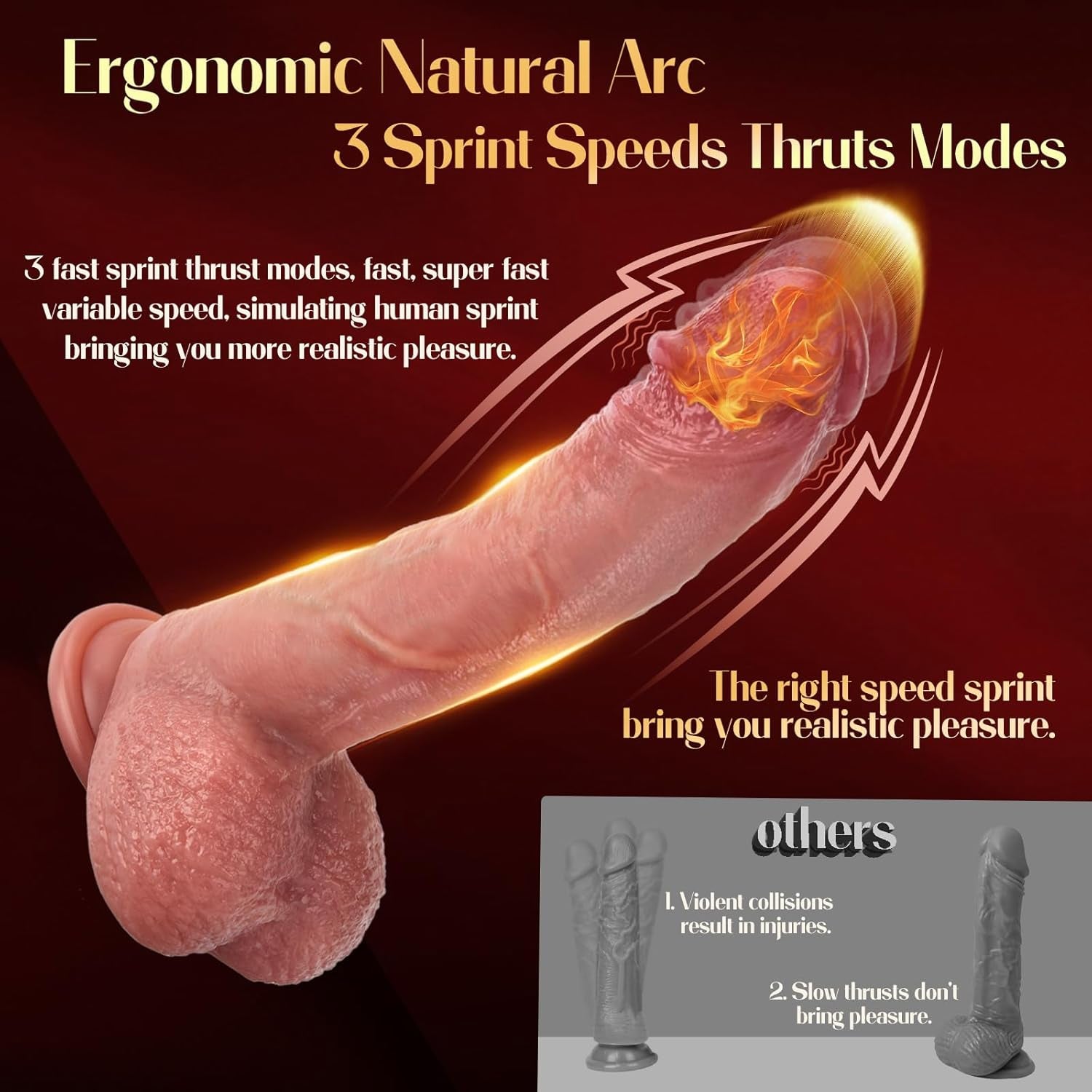 Sex Toys Thrusting Dildo Vibrator, 3 Pulsation Thrusting & 5 Vibration Mode 8.5 Inch Realistic Dildo Penis for Clitoral G Spot Anal Stimulate Liquid Silicone Suction Cup Adult Sex Toy S&M Whips