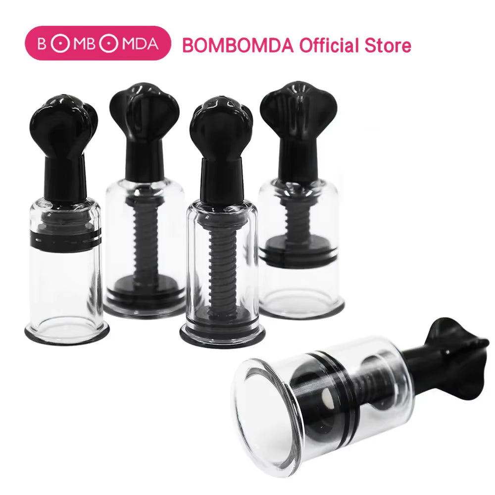 Breast Nipple Sucker of 4 Sizes Sexy Breast Massage Clip Enhancement Vacuum Pump Sucker Breast Enlarger Vibrating Sex Adults Toy