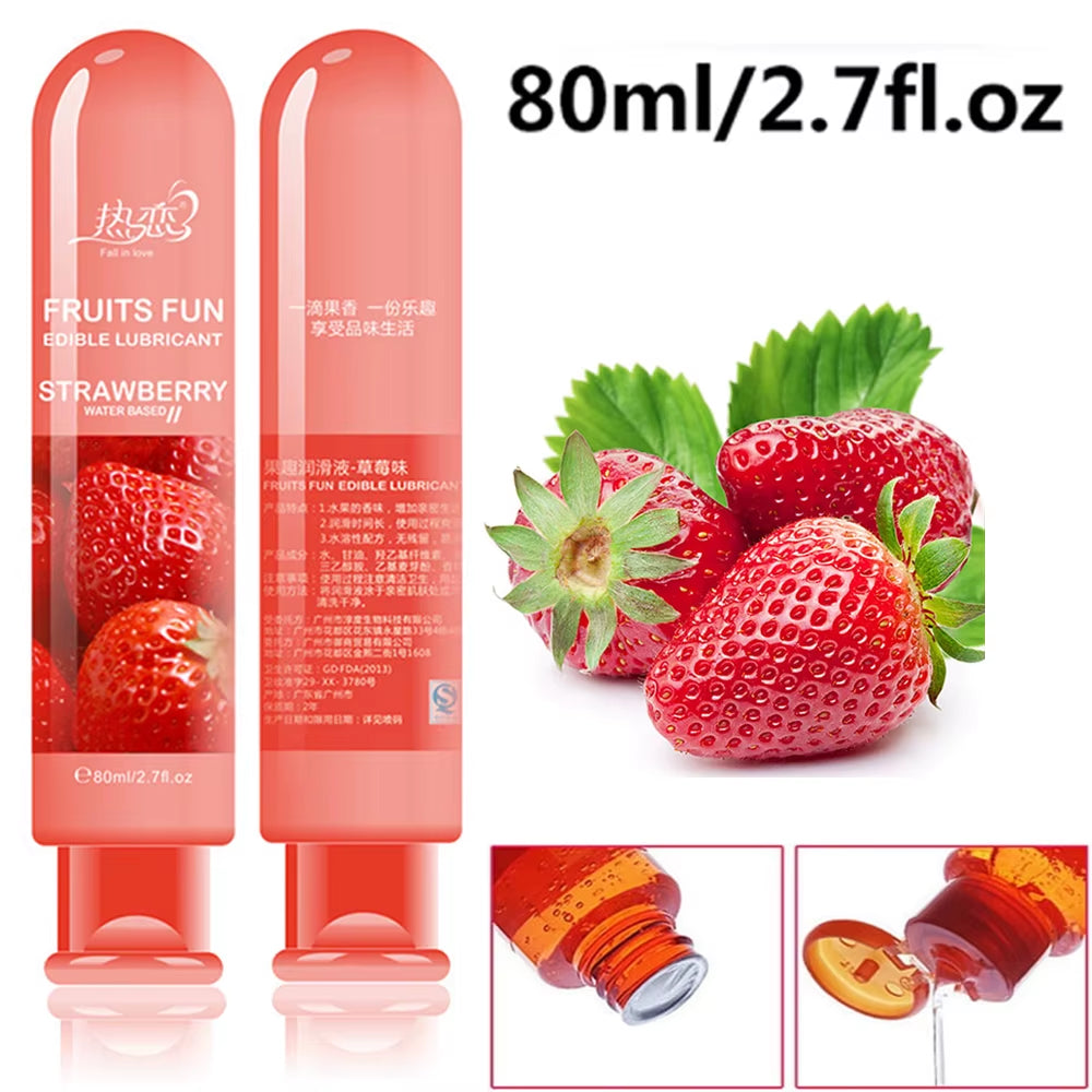 80Ml Adult Sexual Body Smooth Fruity Lubricant Gel Edible Flavor Sex Health Product Perfect to Warm up Sensual Massage Sex Toys